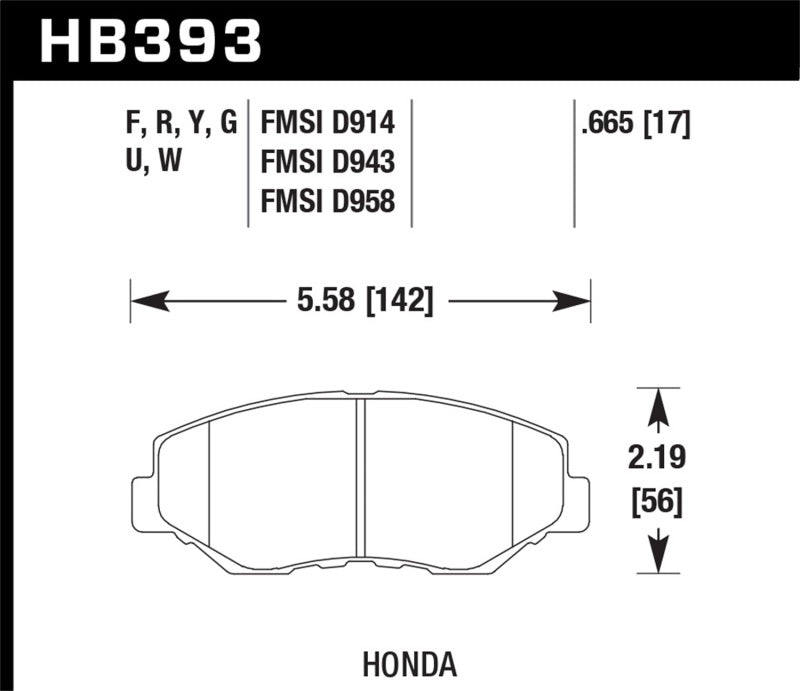 Hawk 13-15 Honda Civic Si DTC-60 Plaquettes de frein de course avant