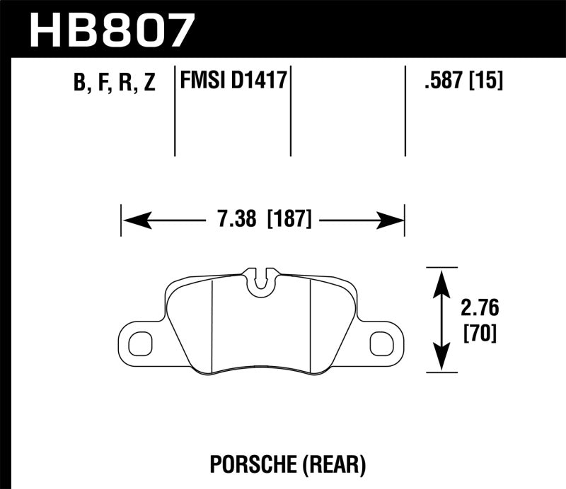 Plaquettes de frein arrière Hawk 2014 Porsche 911 HPS