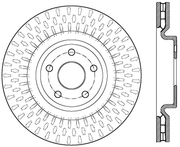 StopTech 12-18 Jeep Grand Cherokee SRT8 (disque avant 380 mm) Rotor de frein sport avant gauche rainuré