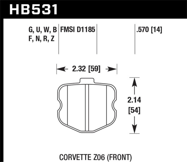 Hawk HB531Q.570 DTC-80 06-13 Chevy Corvette Z06 Front Race Brake Pads