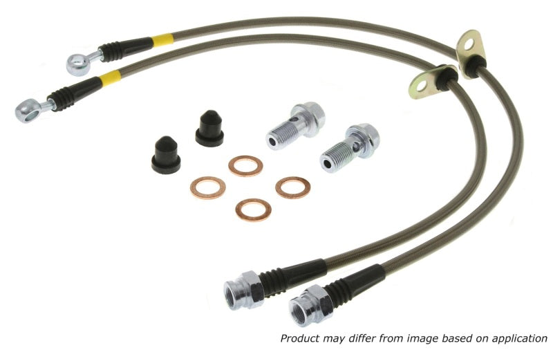 StopTech 06-17 Lexus HS250h / Toyota RAV4 Conduites de frein avant en acier inoxydable