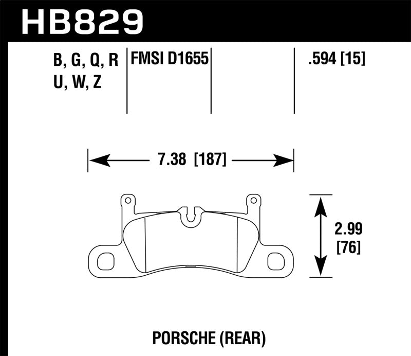 Plaquettes de frein arrière Hawk 12-17 Porsche 911 DTC-60 Race