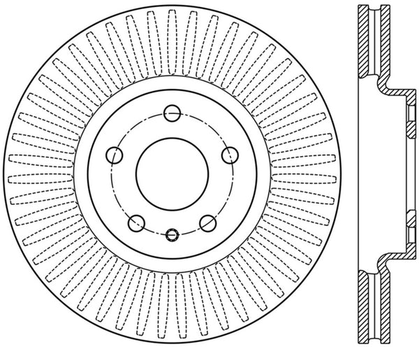 StopTech 13-16 Ford Fusion Right Front Disc Slotted Premium Brake Rotor