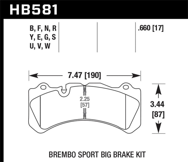 Plaquettes de frein arrière Hawk Brembo BBK DTC-60