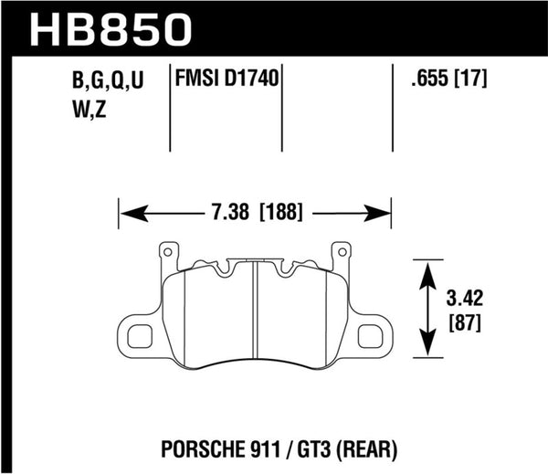 Plaquettes de frein arrière Hawk 2019 Porsche 911 /GT3 DTC-70 Race