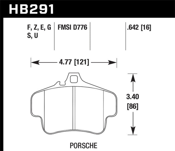 Plaquettes de frein arrière Hawk Porsche GT3 DTC-60 Race