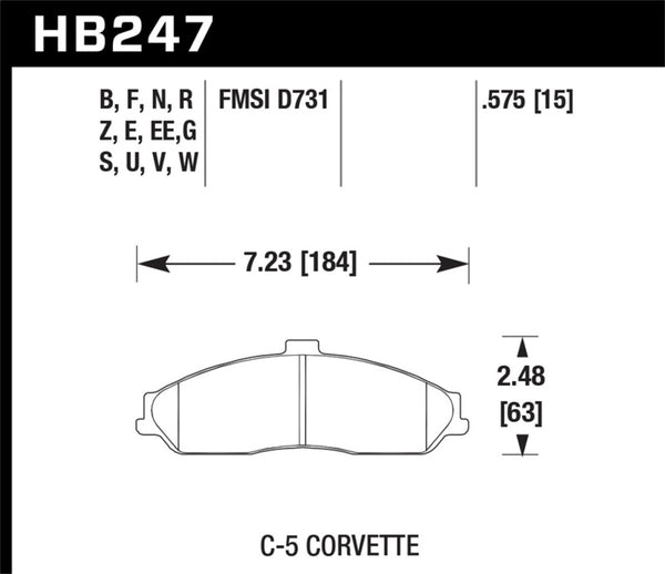 Hawk Plaquettes de frein avant Cadillac XLR Platinum HPS 5.0 2008-2009