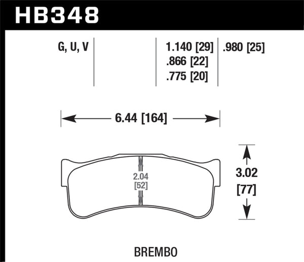 Hawk HB348Q1.14 DTC-80 Brembo 29mm Race Brake Pads