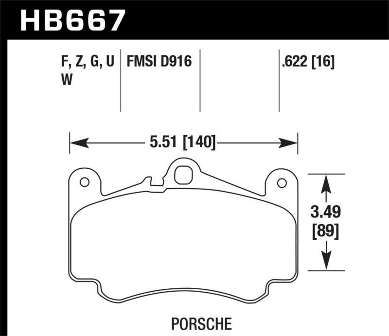 Hawk 09 Porsche 911 Carrera S avec disques de fer avant DTC-70 plaquettes de frein de course