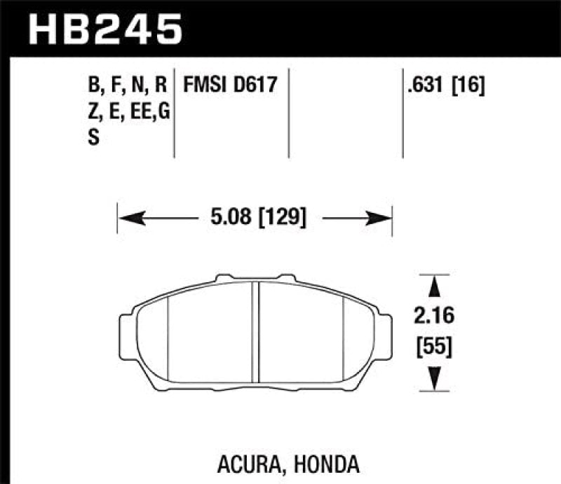 Hawk HB245D.631 Performance ER-1 Motorsport Brake Pads