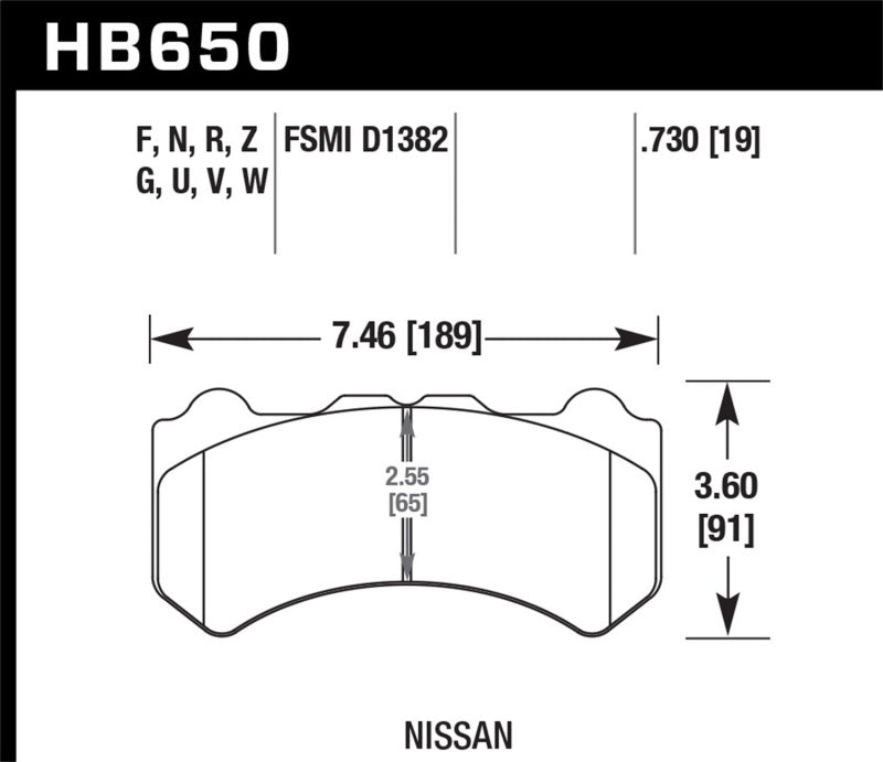 Hawk 09-11 Nissan GT-R HPS Plaquettes de frein avant rue