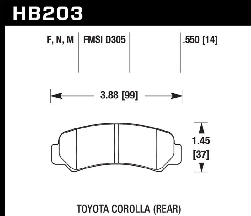 Hawk HB203F.550 HPS Pads Unknown Application