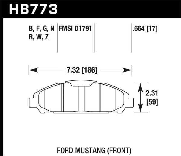 Plaquettes de frein avant Hawk 15-17 Ford Mustang DTC-30