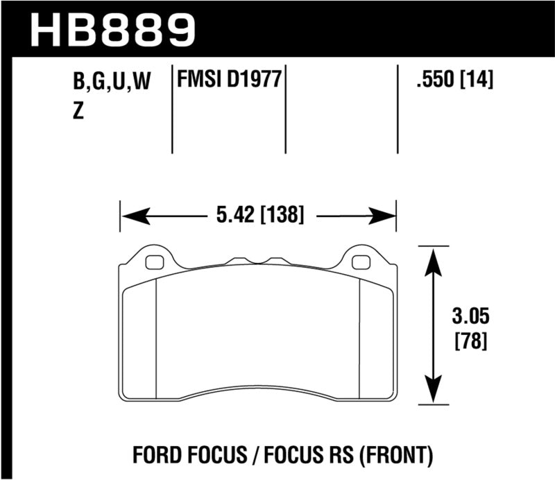 Plaquettes de frein Hawk HP Plus Track uniquement en ferro-carbone