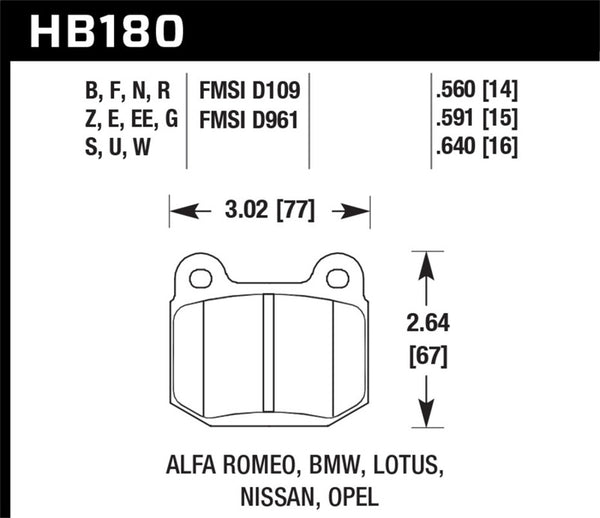 Hawk 03-06 Evo / 04-09 STi / 03-07 350z Track Blue 9012 Coussinets arrière de course