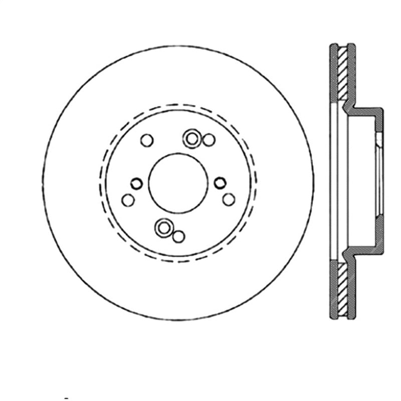 StopTech Power Slot Slotted 99-08 Acura TL (étrier STD) / 01-03 CL / 04-09 TSX Rotor avant gauche