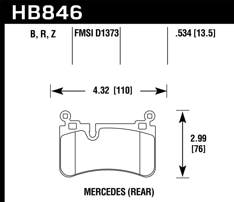 Hawk 08-13 Mercedes Classe C HPS 5.0 Plaquettes de frein arrière