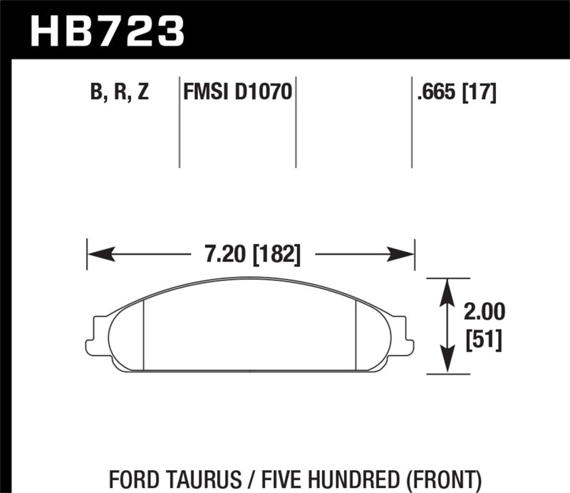 Hawk 08-09 Ford Taurus / 05-07 Ford Five Hundred HPS 5.0 Street Plaquettes de frein avant