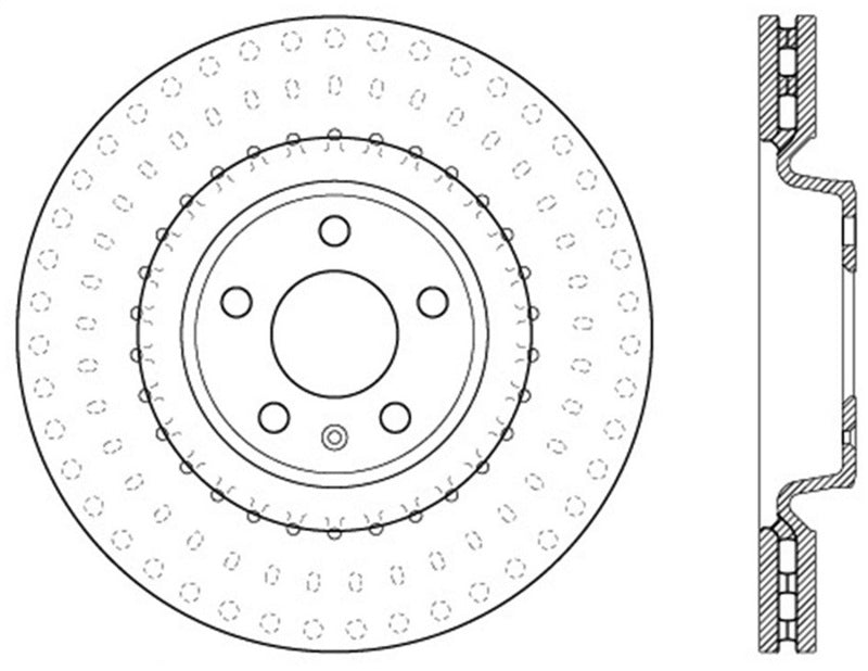 StopTech Power Slot 12 Audi A6 Quattro/11-12 A7 Quattro / 7/11-13 S4 Rotor rainuré avant gauche