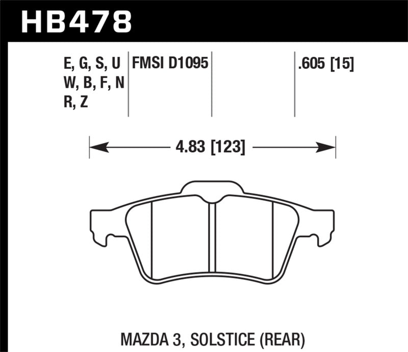 Hawk 13-14 Ford Focus ST / Mazda/ Volvo Bleu 9012 Plaquettes de frein de course arrière