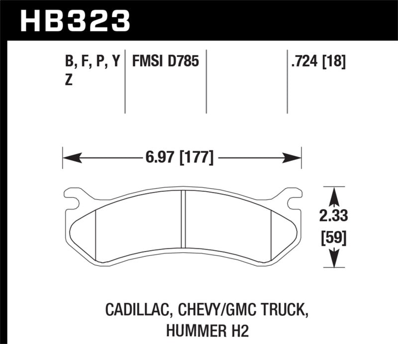 Plaquettes de frein arrière Hawk Chevy / GMC Truck / Hummer HPS Street