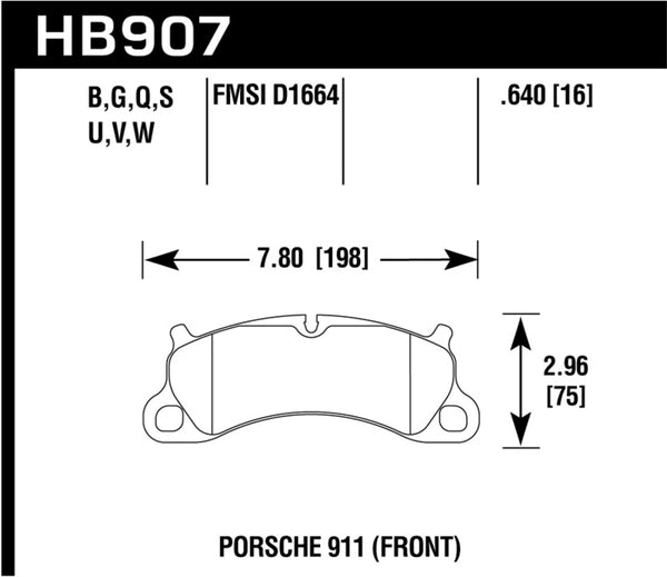 Plaquettes de frein avant Hawk 12-16 Porsche 911 Carrera S DTC-50