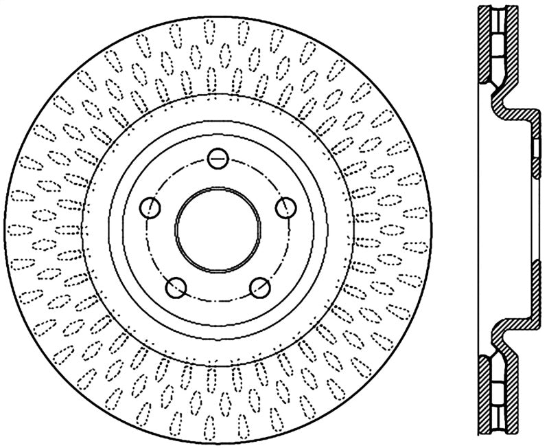 StopTech 12-13 Jeep SRT8 Disque de frein sport rainuré avant droit