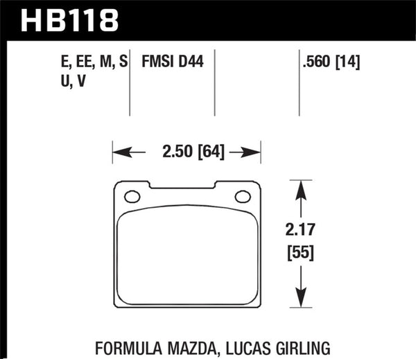 Plaquettes de frein avant Hawk 65-80 Triumph Spitfire (MKIII/MKIV) DTC-70 Race