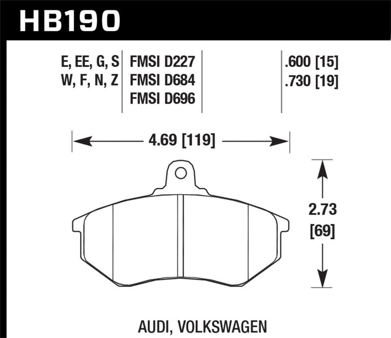 Hawk HB190F.730 HPS Street Brake Pads