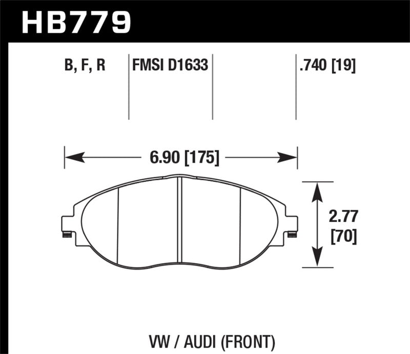 Plaquettes de frein avant Hawk 2016 Audi S3 DTC-70