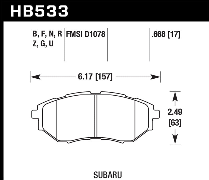 Hawk 05-08 LGT D1078 DTC-60 Plaquettes de frein avant de course