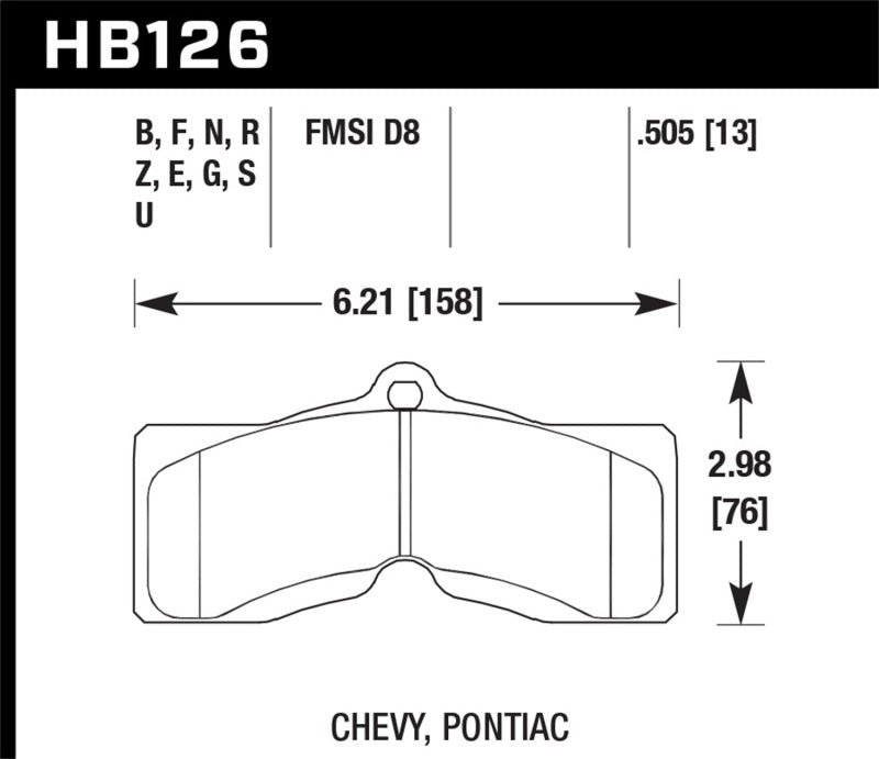 Hawk 65-82 Chevrolet Corvette Bleu 9012 Race Plaquettes de frein avant/arrière