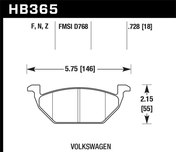 Hawk HB365B.728 HPS 5.0 Street Brake Pads - Front