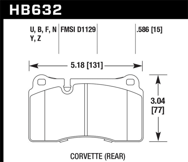 Hawk 06-10 VW Touareg Front /09-11 Corvette Z06/ZR-1 (avec ensemble de freins en carbone-céramique et disques en fer