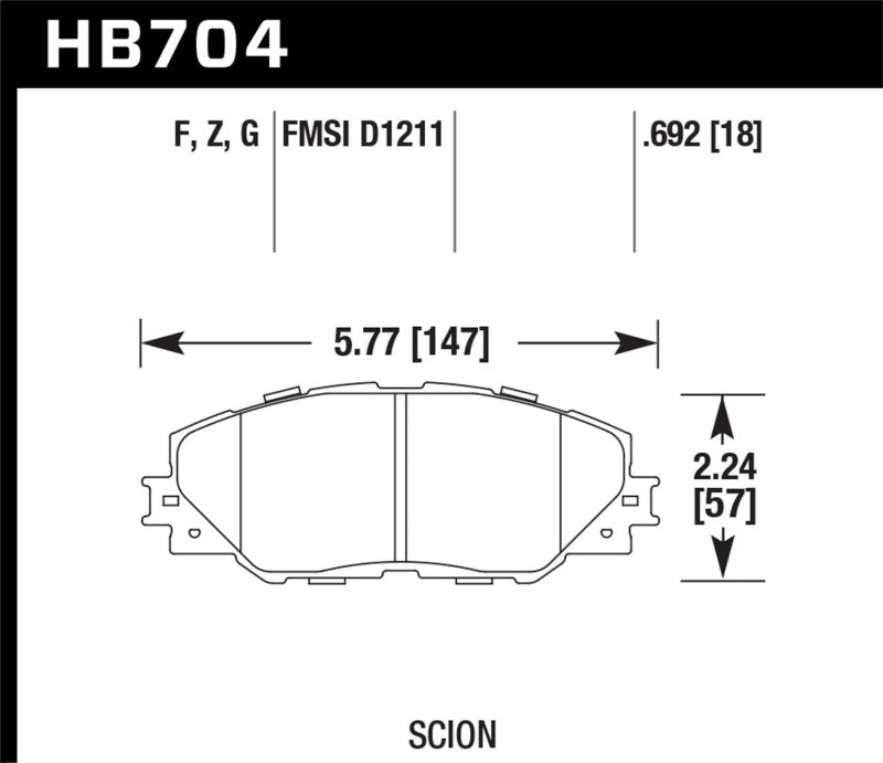 Hawk 06-16 Toyota RAV4 HPS 5.0 Plaquettes de frein avant