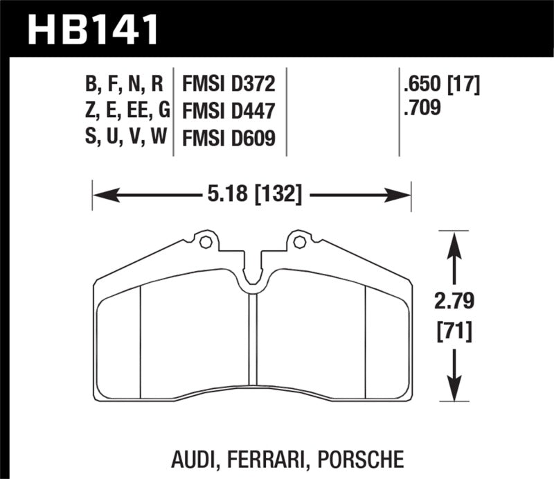 Hawk DTC-80 91-94 Porsche 911 arrière / 94-98 Porsche 911 avant / 86-91 Porsche 928