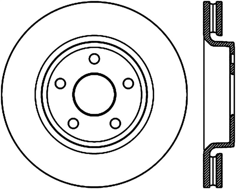 StopTech Rotor de frein sport rainuré avant droit 11-17Jeep Grand Cherokee (sauf SRT8)