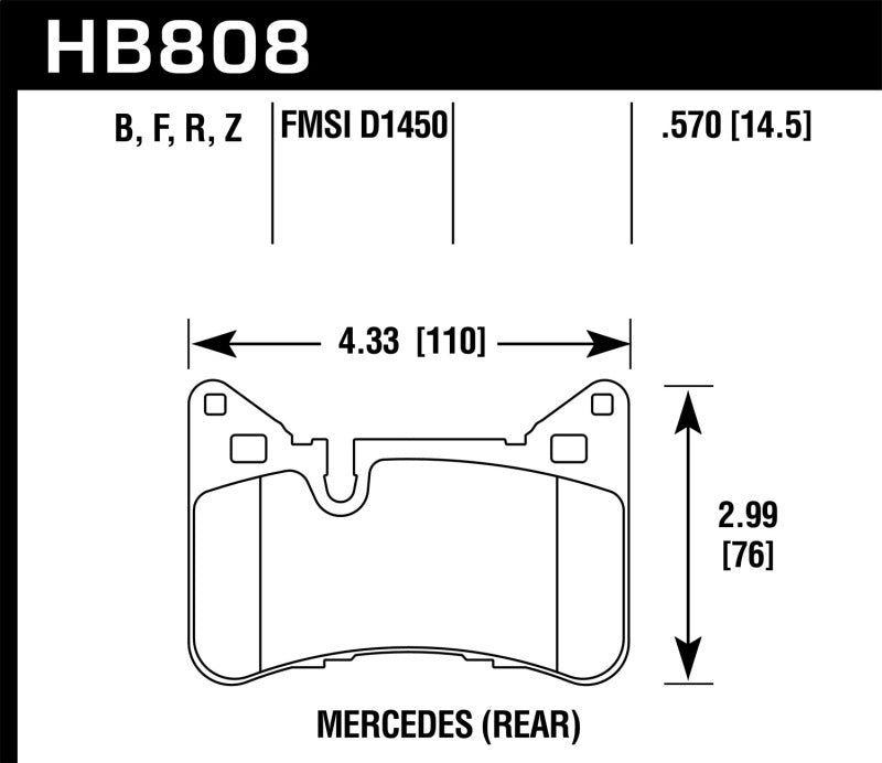 Hawk Plaquettes de frein arrière HPS 5.0 pour Mercedes Benz C63 AMG 2012-2015