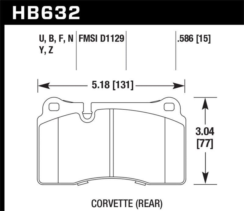 Hawk 06-10 VW Touareg Avant / 09-11 Corvette Z06/ZR-1 (avec ensemble de freins en carbone-céramique et rotor en fer