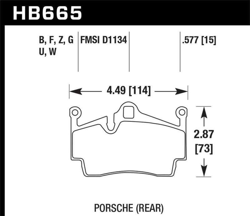 Hawk 05-14 Porsche Boxter/07-14 Cayman HPS Street Plaquettes de frein arrière