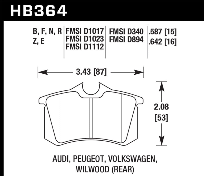 Hawk HB364F.587 HPS Street Brake Pads