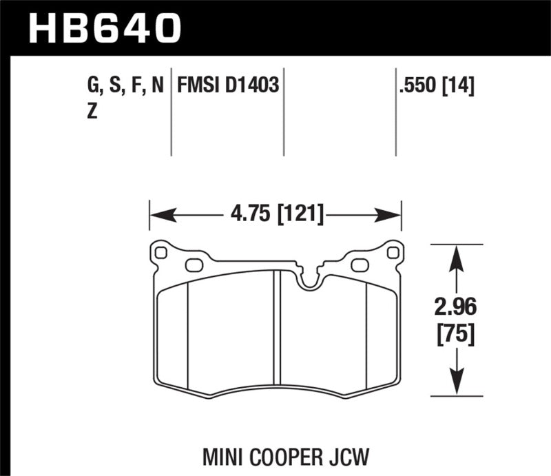 Hawk 09-15 Mini Cooper John Cooper Works DTC-60 Plaquettes de frein avant de course