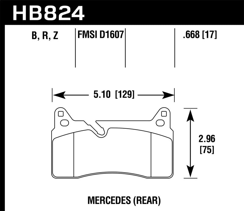 Plaquettes de frein arrière Hawk 11-15 Mercedes-Benz SLS AMG HPS 5.0