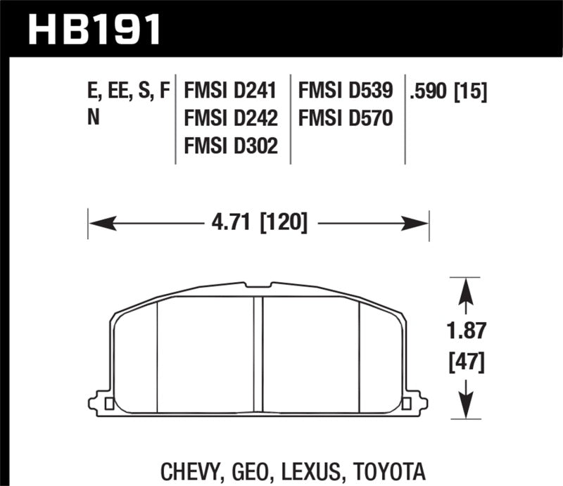 Plaquettes de frein avant Hawk 87 Toyota Corolla FX16 HP+ Street