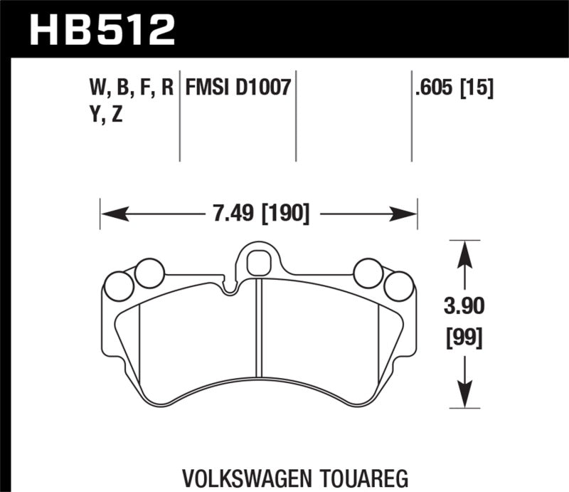 Hawk HB512F.605 HPS Street Brake Pads