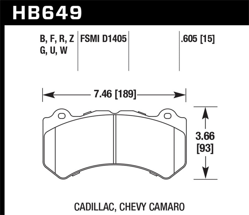 Hawk 12-16 Chevrolet Camaro ZL1 HP+ Plaquettes de frein avant