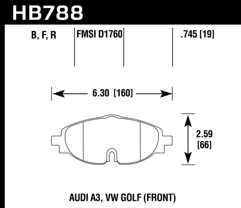 Hawk 15-17 VW Golf / Audi A3/A3 Quattro HP+ Street Plaquettes de frein avant