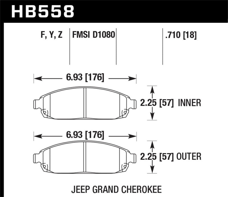 Hawk HB558F.710 HPS Street Brake Pads