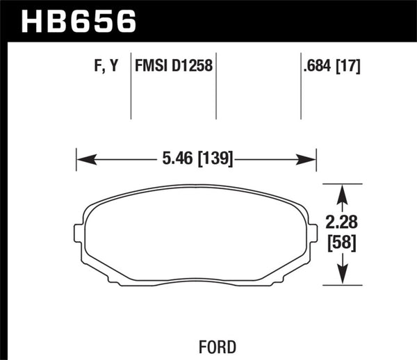 Hawk HB656F.684 07-10 Ford Edge / 10 Lincoln MKX / 07-10 Mazda CX-7/CX-9  HPS Street Front Brake Pads