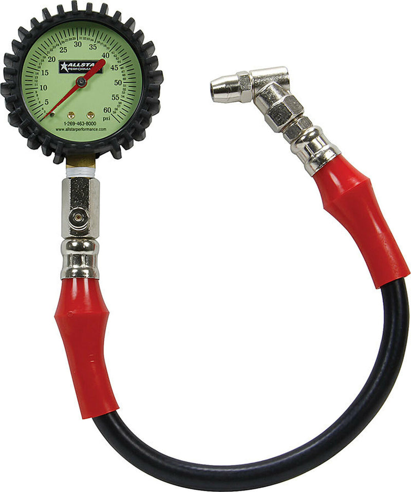 Allstar Tire Pressure Gauge 0-60 PSI 2-1/4in Glow